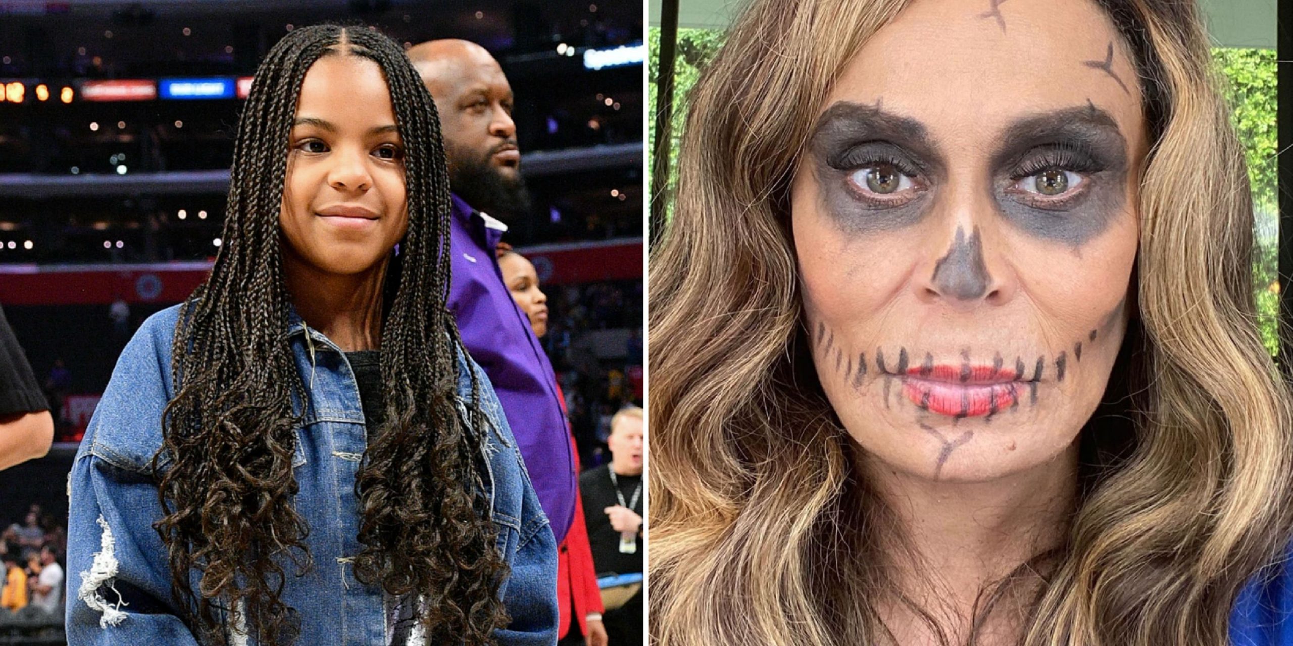 Blue Ivy Turned Tina Knowles Into a Skeleton With Makeup — See the Photos